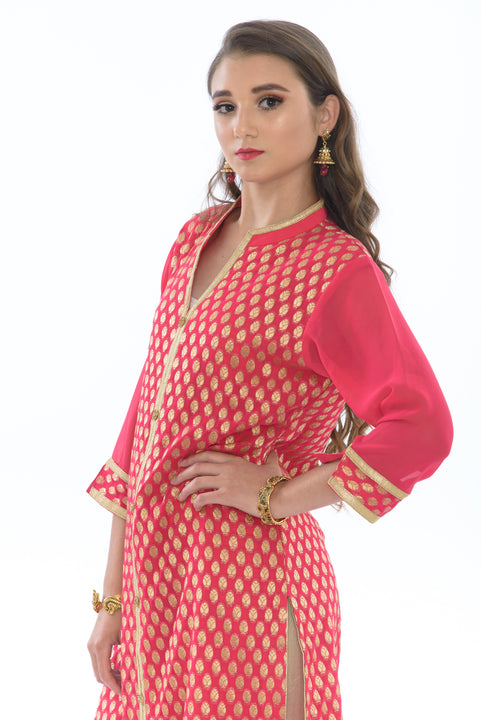 Flirty Floral Rouge Kurti Salwar Kameez