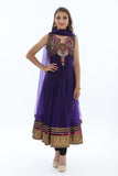 Charming Electric Purple Indo-Western Anarkali Gown