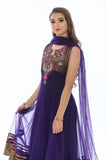 Charming Electric Purple Indo-Western Anarkali Gown