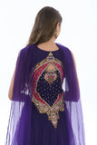 Charming Electric Purple Indo-Western Anarkali Gown