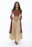 Blushing Burgundy Long Indo-Western Anarkali Gown