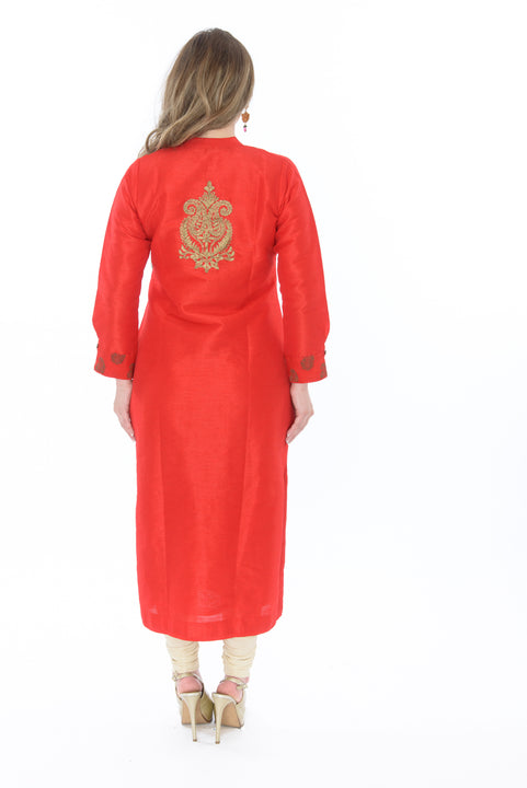 Imperial Cardinal Red Kurti Salwar Kameez