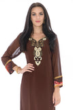 Elegant Brown Watercolor Design Kurti Salwar Kameez