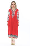 Bright Cherry Red Retro Kurti Salwar Kameez