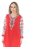 Bright Cherry Red Retro Kurti Salwar Kameez