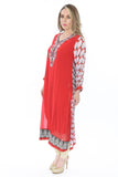 Bright Cherry Red Retro Kurti Salwar Kameez