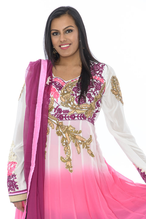 Fabulous Pink Ombre Indo-Western Anarkali Gown