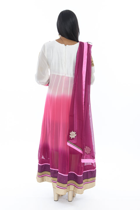 Fabulous Pink Ombre Indo-Western Anarkali Gown