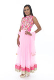 Pink Blossom Indo-Western Anarkali Gown