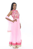 Pink Blossom Indo-Western Anarkali Gown
