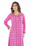 Sweet Pink and Gold Long Kurti Salwar Kameez