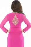 Sweet Pink and Gold Long Kurti Salwar Kameez