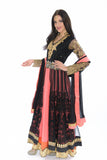 Rich Black and Coral with Lace Overlay Indo Western Indian Gown