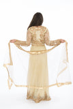 Majestic Long Gold Indo-Western Lehenga-SNT11149