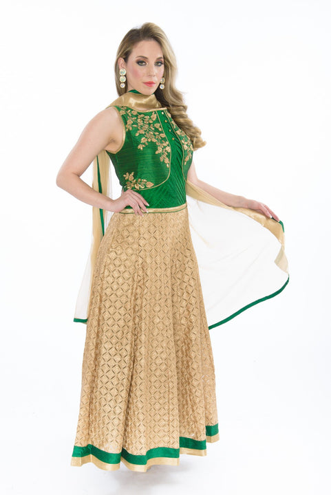 Silk & Lace Enchanting Maiden Indo-Western Anarkali Gown