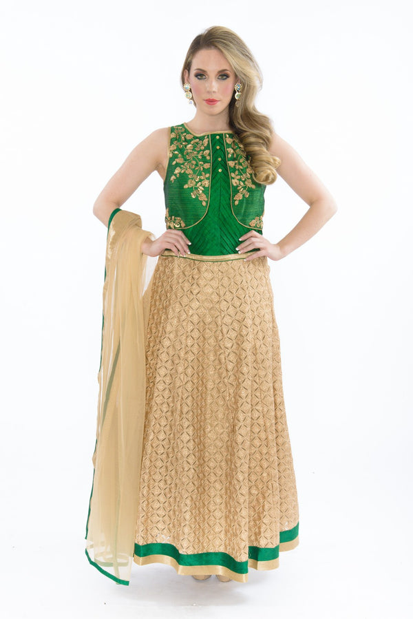 Silk & Lace Enchanting Maiden Indo-Western Anarkali Gown