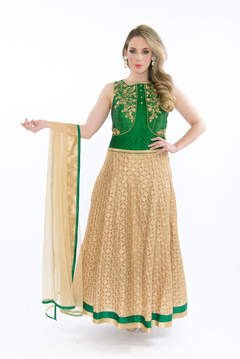 Silk & Lace Enchanting Maiden Indo-Western Anarkali Gown