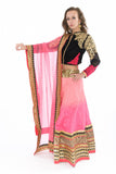 Striking Fuchsia and Black Lehenga-SNT11111