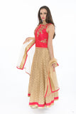 Alluring Magenta  Indo-Western Long Anarkali Gown