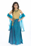 Beaming Cobalt Blue Indo-Western Anarkali Gown
