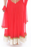 Fiery Gold and Pink Sleeveless Anarkali Gown