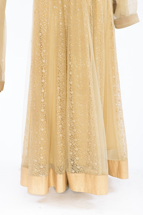 Glamorous Champagne Anarkali Gown