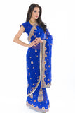 Beautiful In Blue Ready-Made Sari-SNT10175