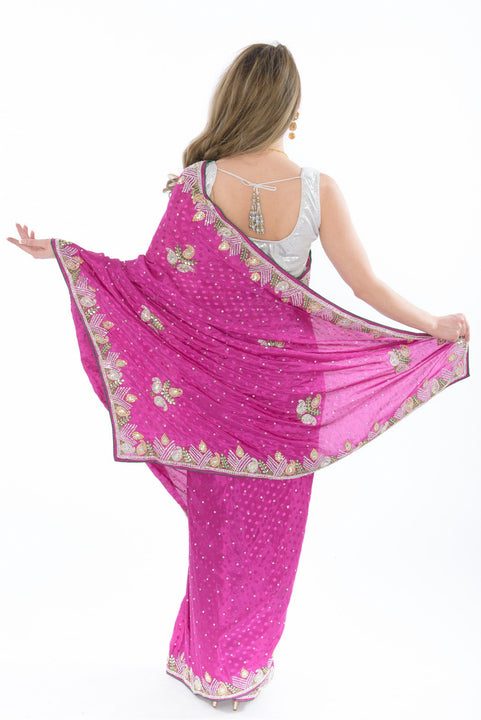 Fabulously Fuchsia Partywear Sari