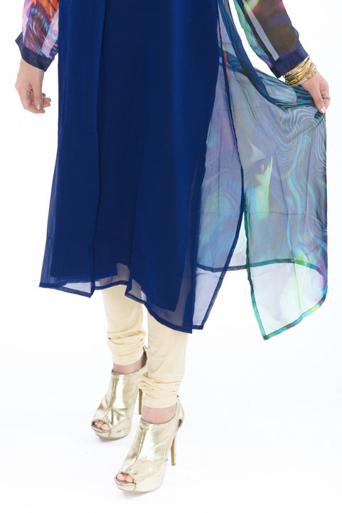 Vibrant Watercolor Design Kurti Salwar Kameez