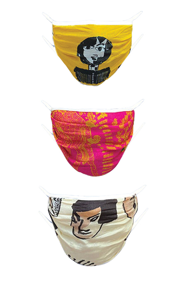 Masaba Designer ReUsable Washable Unisex Face Mask - Pack of 3