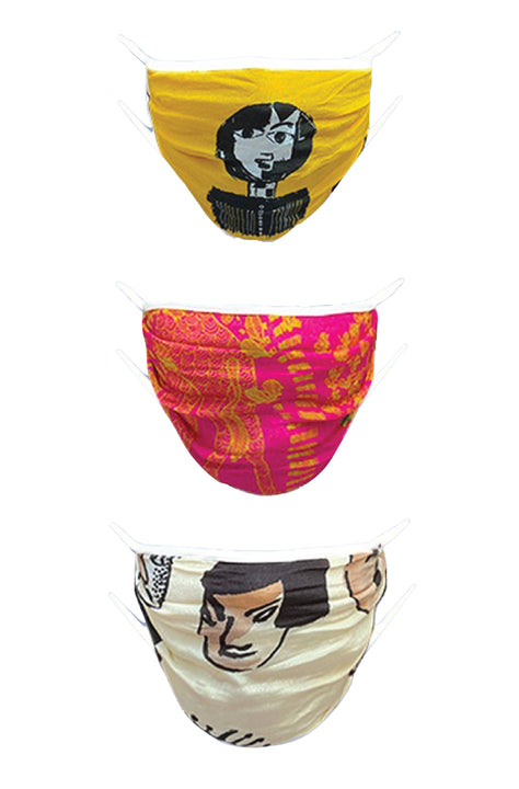 Masaba Designer ReUsable Washable Unisex Face Mask - Pack of 3