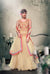 Whimsical Beige and Pink Sleeveless Lehenga Gown