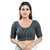 Lovely Rama-Green Designer Indian Traditional Ikat Printed Elbow Sleeves Saree Blouse Choli (X-1032ELB-Rama-Green)