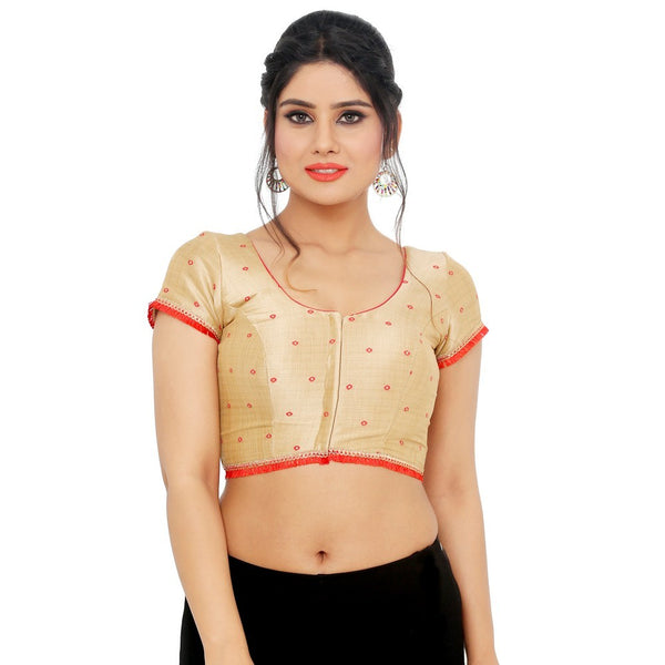 Designer Indian Traditional Red Mulbury Padded Short Sleeves Saree Blouse Choli (X-810Sl)