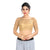 Ethnic Indian Gold Fancy Net Padded Sari Saree Blouse Choli With Elbow Sleeves