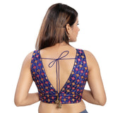 Mesmerizing Royal-Blue Designer Indian Plunging V-Neckline Saree Blouse Choli (X-995NS-Royal-Blue)