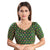 Ethnic Green Designer Indian Traditional Mirror Work V-Neckline Saree Blouse Choli (X-996ELB-Green)