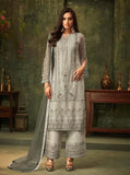 Gorgeous Gray Straight Kurti with Pallazo Pants