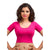 Designer Pink Non-Padded Cotton Lycra Stretchable Short Sleeves Saree Blouse Crop Top (A-14-Pink)