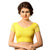 Designer Dark-Yellow Non-Padded Cotton Lycra Stretchable Netted Short Sleeves Saree Blouse Crop Top (A-15-Dark-Yellow)