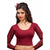 Designer Maroon Non-Padded Cotton Lycra Stretchable Netted Long Sleeves Saree Blouse Crop Top (A-16-Maroon)
