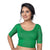 Designer Green Lycra Non-Padded Stretchable With Elbow Length Net Sleeves Saree Blouse Crop Top (A-26-Green)