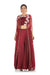 Hand Embroidered Wine Lehenga With Attached Jacket Style Cape