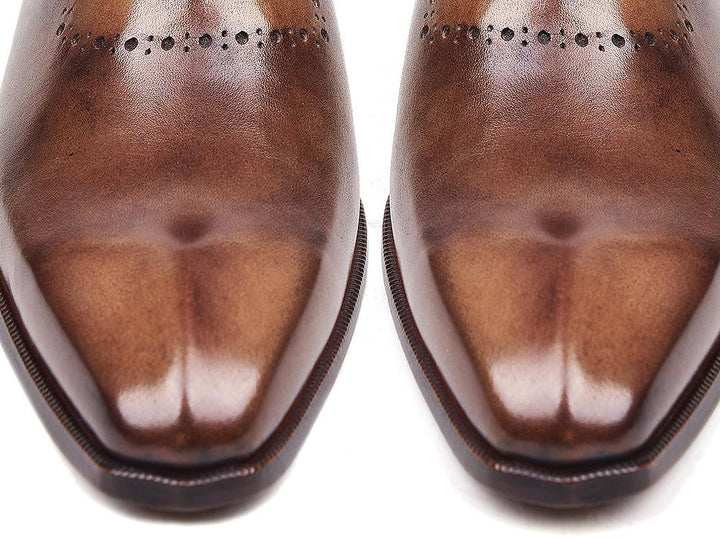 Paul Parkman Men's Antique Brown Oxfords Shoes (ID#AG444BRW) Size 8-8.5 D(M) US