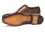 Paul Parkman Men's Antique Brown Oxfords Shoes (ID#AG444BRW) Size 7.5 D(M) US