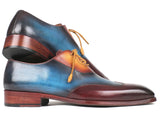 Paul Parkman Three Tone Wingtip Oxfords Bordeaux & Blue & Camel Shoes (ID#AL3249TU) Size 7.5 D(M) US