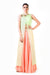 Embroidered Lime Green Overlapped Crop Top With Peach Palazzo Pant