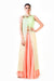 Embroidered Lime Green Overlapped Crop Top With Peach Palazzo Pant