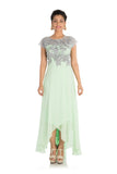 Hand Embroidered Light Green Asymmetrical Dress