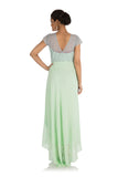 Hand Embroidered Light Green Asymmetrical Dress